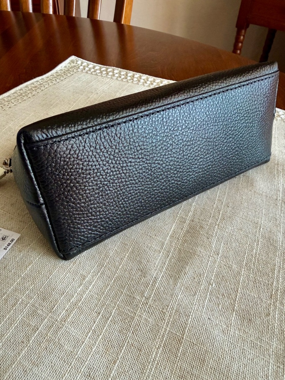 NEW Michael Kors Zippered Leather Pouch in Black with Silver Zipper - Picture 14 of 15